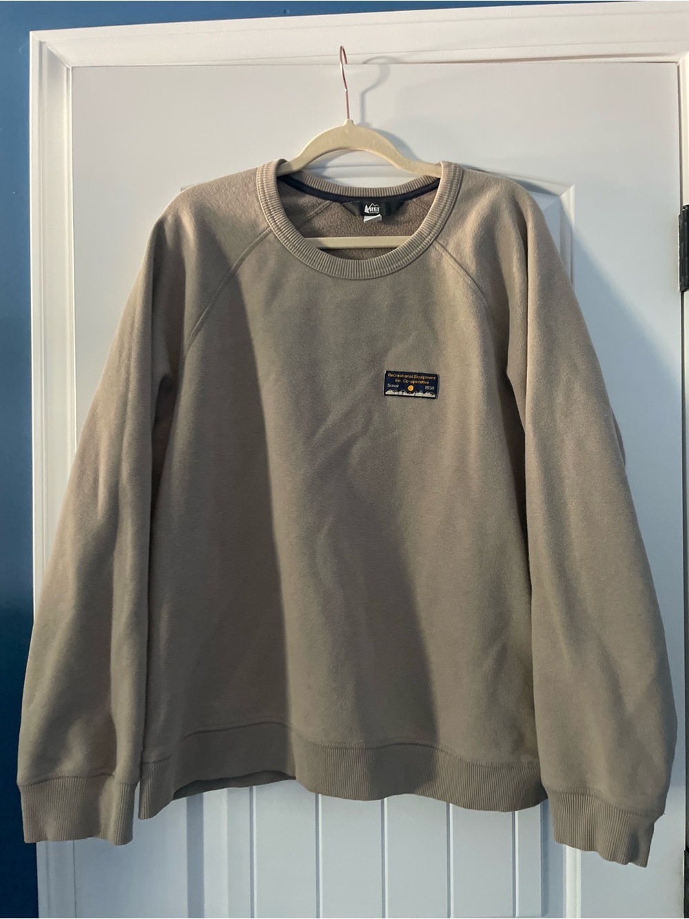 REI Men's Crewneck Sweatshirt in Taupe Beige